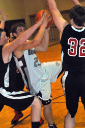 through the defense