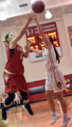 over the defender