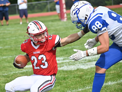 with the stiff arm