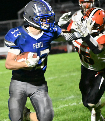 with the stiff arm