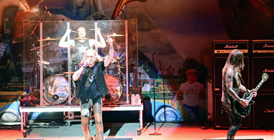 performing with his son