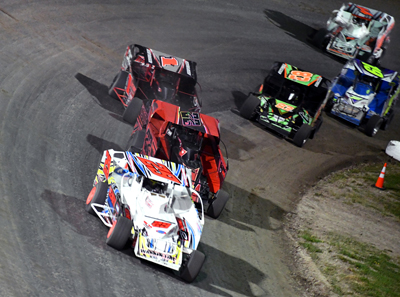 Nick Heywood(29) wins the Crossroads Tobacco Sportsman Modifieds A Main