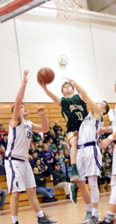 layup between defenders