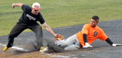 at third base at third base